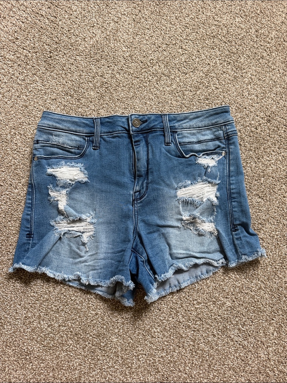 Bebe Distressed Blue Denim Women's Shorts